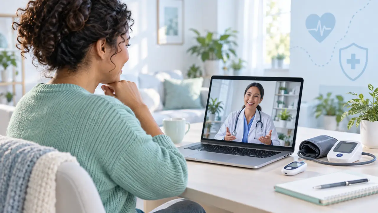 Téléconsultation médicale à distance sur un ordinateur